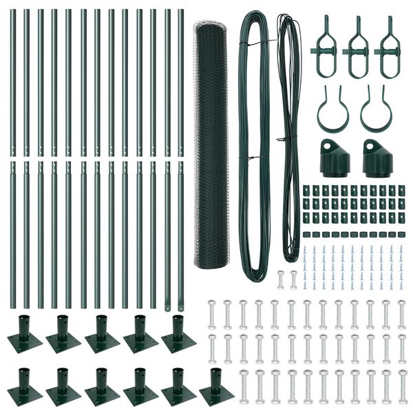 vidaXL Aitalatu Vihre&auml; 25 x 1,2 m (13 mm verkko) Ter&auml;s