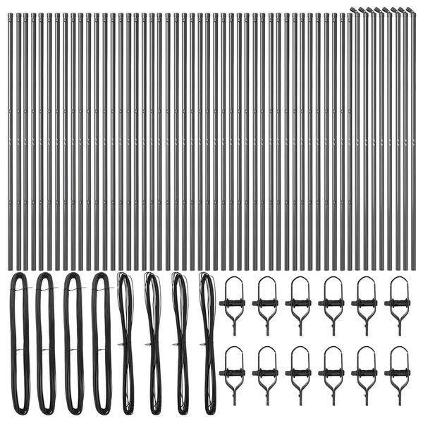 vidaXL Aitalatu Muut 52 pcs Harmaa 3,2 x 3,2 x 210 cm Teräs