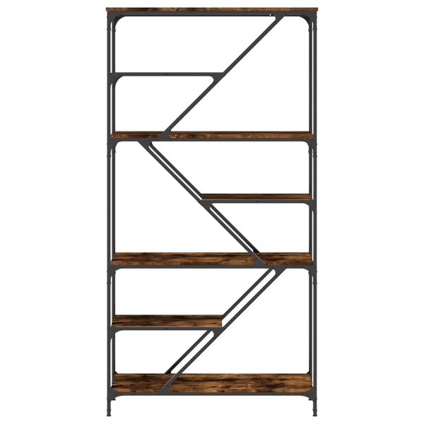 vidaXL Kirjahylly savutammi 91x36x176 cm tekninen puu ja ter&auml;s