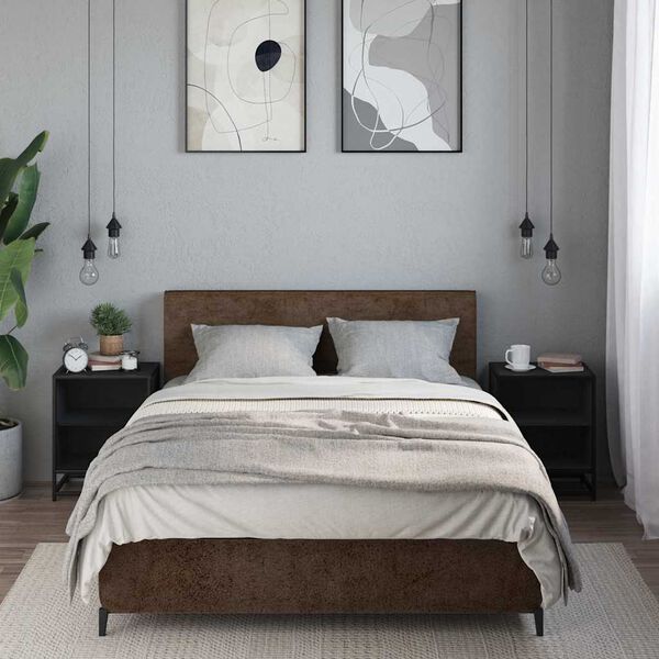 vidaXL Y&ouml;p&ouml;yd&auml;t 2 kpl musta 40x31x50 cm tekninen puu ja metalli