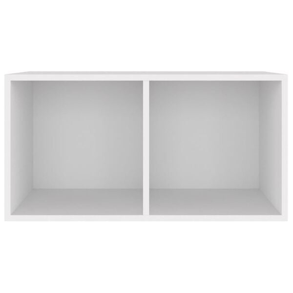 vidaXL Vinyylilevyjen s&auml;ilytyslaatikko valk.71x34x36 cm tekninen puu