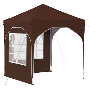 vidaXL Pop-up Juhlateltta 192 x 192 x 245 cm Ruskea