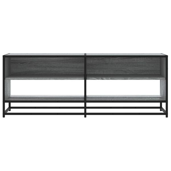 vidaXL TV-taso harmaa Sonoma 120,5x40x46 cm tekninen puu ja metalli