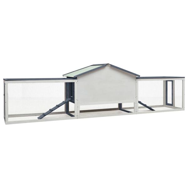 vidaXL Kaninkoppi harmaa 310x70x87 cm t&auml;ysi m&auml;nty ja kuusi