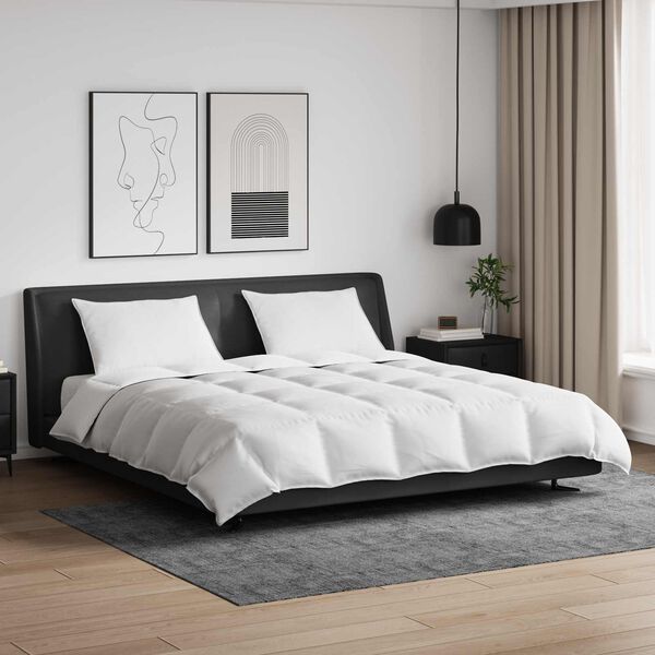 vidaXL Peittosarja tyynyll&auml; 3 pcs Valkoinen Untuvah&ouml;yhen