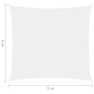 vidaXL Aurinkopurje Oxford-kangas neliönmuotoinen 5x5 m valkoinen