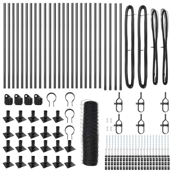 vidaXL Aitalatu Harmaa 50 x 0,4 m (36 mm verkko) Ter&auml;st&auml; ja PVC:t&auml;