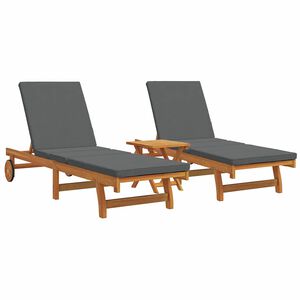 vidaXL Aurinkotuoli 3 kpl Tihe&auml; akasiapuu Ruskea