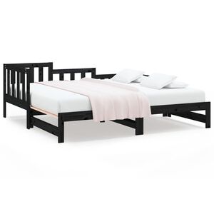 vidaXL Sohvas&auml;nky ulosvedett&auml;v&auml; musta 2x (80x200) cm t&auml;ysi m&auml;nty