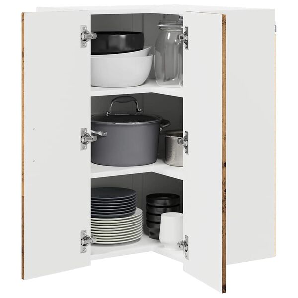 vidaXL Keitti&ouml;kaappi Vanha puu 57 x 57 x 80 cm Tekninen puu