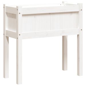 vidaXL Ulkokukkalaatikko jaloilla valkoinen 70x31x70 cm t&auml;ysi m&auml;nty