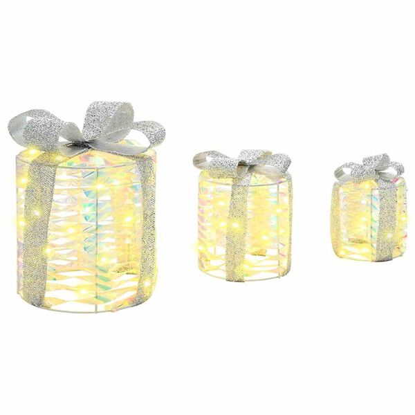 vidaXL Lahjakotelo Koriste 3 pcs L&auml;mmin valkoinen 20 x 20 x 20 cm PET