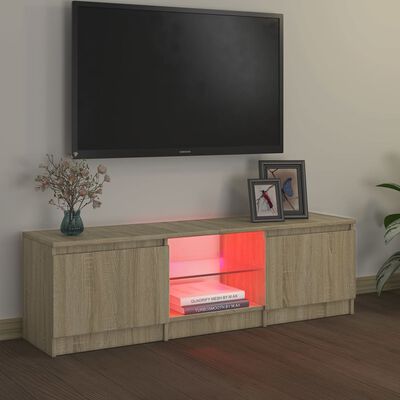 vidaXL TV-taso LED-valoilla Sonoma-tammi 120x30x35,5 cm