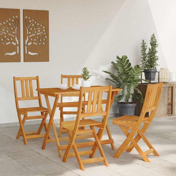 vidaXL Puutarhan Bistro Set 5 pcs Ruskea täysi akaasiapuu