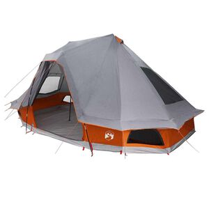 vidaXL Tipi-teltta 6 hengelle Harmaa ja oranssi taffeta