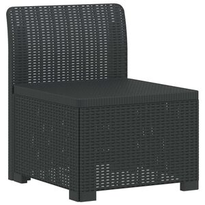vidaXL 1-Hengen Puutarhasohva Rottinkilook PP Antrasiitti