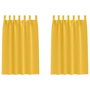 vidaXL Piment&auml;v&auml; verho renkailla 2 kpl Sinapinkeltainen 175 x 140 cm