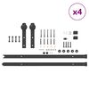 vidaXL Liukuovi Hardware Kit 427 cm Ter&auml;s Musta