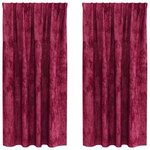vidaXL Samettiverhot 2 pcs Viininpunainen 175 x 140 cm Sametti
