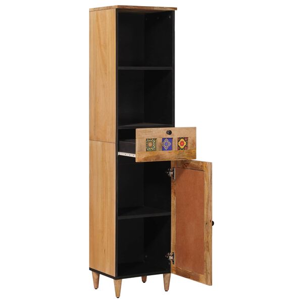 vidaXL Kylpyhuonekaappi laatikon kanssa Luonnollinen 38 x 33 x 160 cm