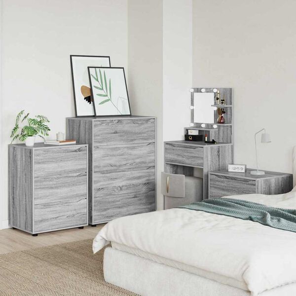 vidaXL S&auml;ilytyskaapit 2 pcs Harmaa Sonoma 80 x 48 x 105 cm