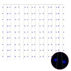 vidaXL LED-valonauhaverho keijuvalot 3x3 m 300xLED sininen 8 toimintoa