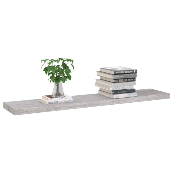 vidaXL Kelluvat seinähyllyt 2 kpl betoninharmaa 120x23,5x3,8 cm MDF