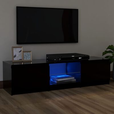 vidaXL TV-taso LED-valoilla musta 120x30x35,5 cm