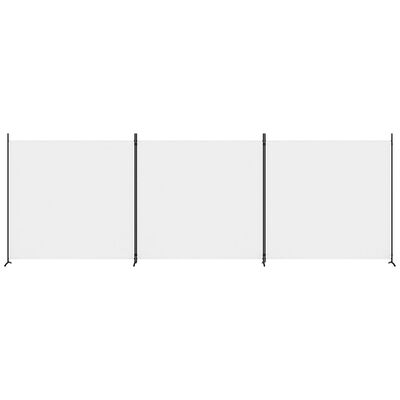 vidaXL 3-paneelinen Tilanjakaja valkoinen 525x180 cm kangas