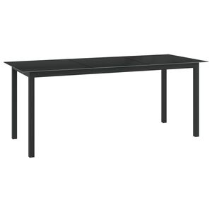 vidaXL Puutarhap&ouml;yt&auml; musta 190x90x74 cm alumiini ja lasi