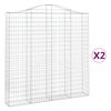 vidaXL Kaarevat kivikorit 2 kpl 200x30x200/220 cm galvanoitu rauta