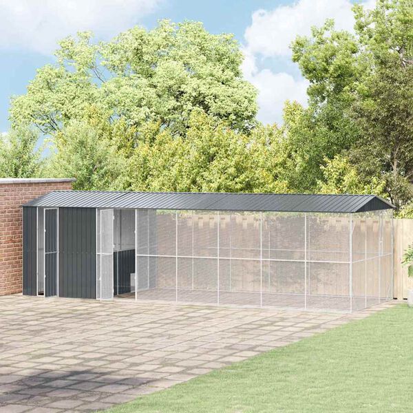 vidaXL Lintuh&auml;kki Antrasiitti 860 x 310 x 247 cm Galvanoitu ter&auml;s