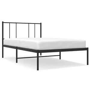 vidaXL Metallinen s&auml;ngynrunko p&auml;&auml;dyll&auml; musta 90x190 cm