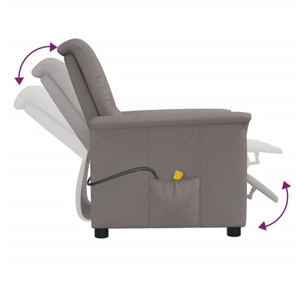 vidaXL Hierontatuoli taupe kangas