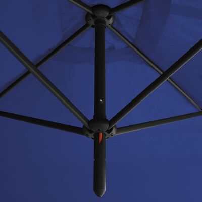 vidaXL Tupla-aurinkovarjo terästanko taivaansininen 600x300 cm