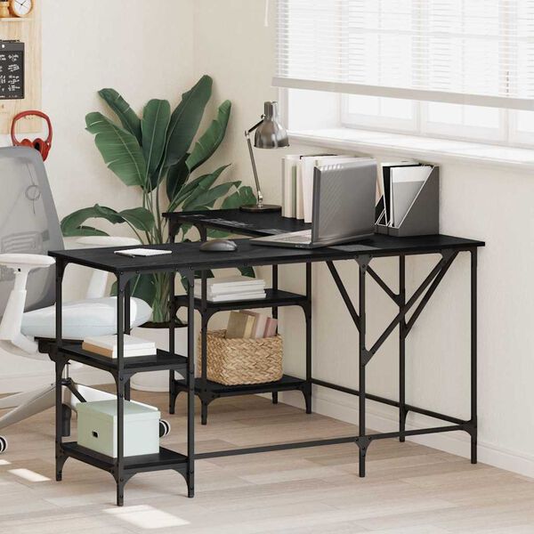 vidaXL P&ouml;yt&auml; Musta tammi. 139 x 139 x 75 cm Tekninen puu