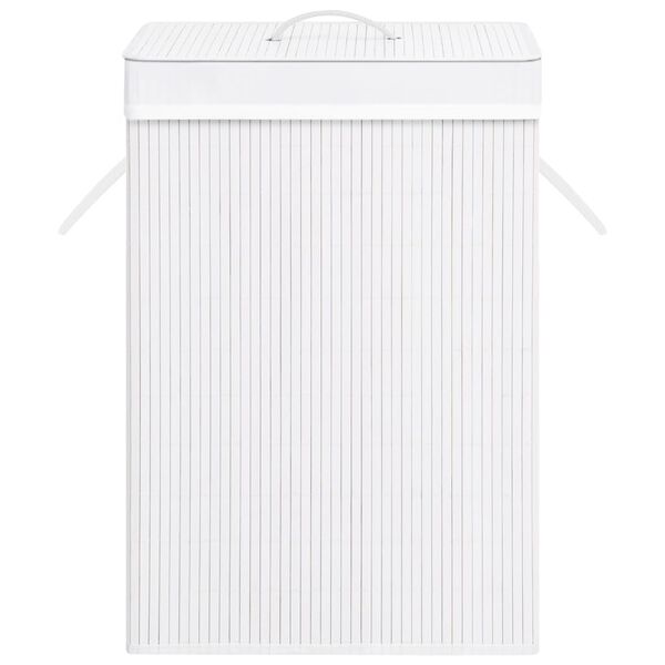 vidaXL Bambu pyykkikori 1 osio valkoinen