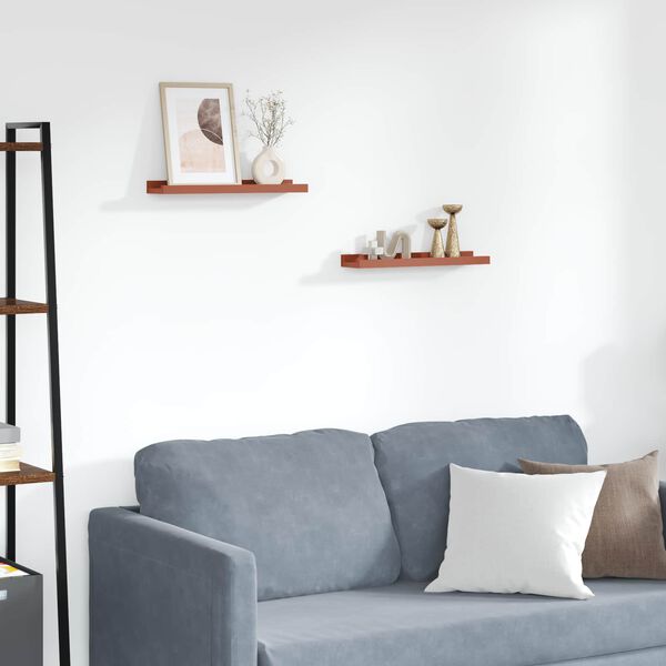 vidaXL Sein&auml;hylly hyllyll&auml; 2 pcs Punainen 40 x 9 x 3 cm Tekninen puu