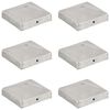 vidaXL Pyramidin muotoinen aitatolpan k&auml;rki 6 kpl metalli 91x91 mm