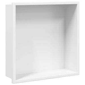 vidaXL Suihkuhylly matta valkoinen 32x32x9 cm ruostumaton ter&auml;s
