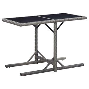 vidaXL Puutarhap&ouml;yt&auml; antrasiitti 110x53x72 cm lasi ja polyrottinki