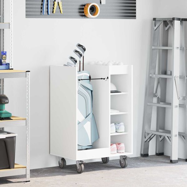 vidaXL Golfs&auml;ilytin py&ouml;r&auml;ll&auml; Yksiv&auml;rinen Valkoinen 65 x 45 x 98 cm