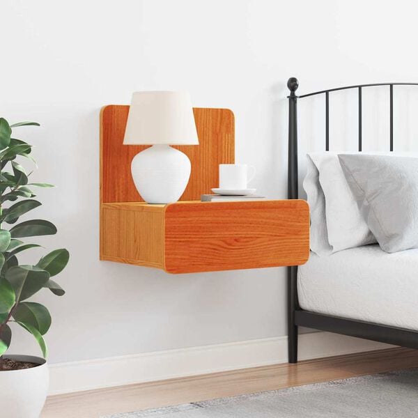 vidaXL Yöpöytä Vaha ruskea 44 x 32,5 x 40 cm Täysi mänty