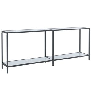 vidaXL Konsolip&ouml;yt&auml; valkoinen 200x35x75,5 cm karkaistu lasi