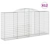 vidaXL Kaarevat kivikorit 12 kpl 300x50x140/160 cm galvanoitu rauta