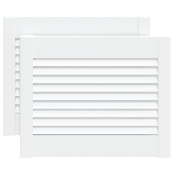 vidaXL Kaapin ovet sälemuotoilu 2 kpl valk. 39,5x49,4 cm täysi mänty