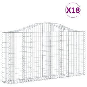 vidaXL Kaarevat kivikorit 18 kpl 200x30x100/120 cm galvanoitu rauta