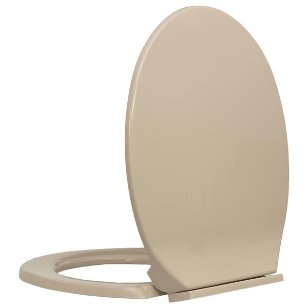vidaXL WC-istuin pehme&auml;sti sulkeutuva beige soikea