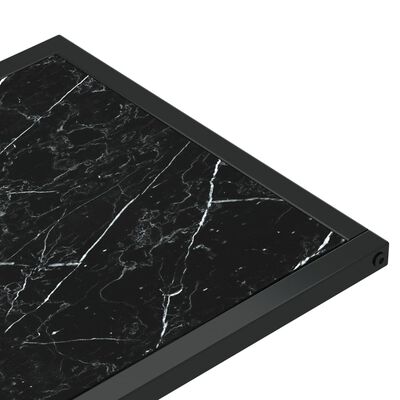 vidaXL Sivupöytä läppärille musta marmori 50x35x65 cm karkaistu lasi