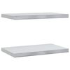 vidaXL Sein&auml;hyllyt 2 kpl 50x30 cm hopea ruostumaton ter&auml;s